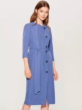 MOHITO COLLECTION | Blue Button-Front Midi Dress with Self-Tie